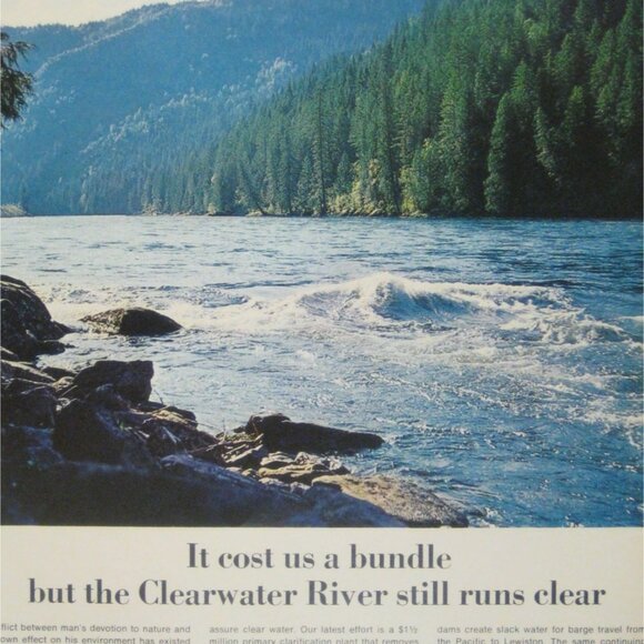 Vintage Potlatch Advertisement Clearwater River 1960s Print Ad ADVERT - Picture 2 of 2